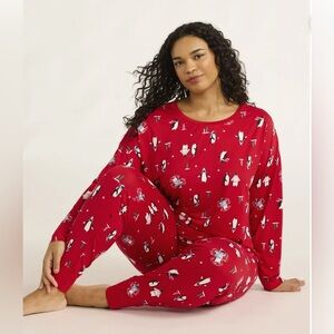 🆕 Joyspun Cozy Red and Black Plaid Pajama Set